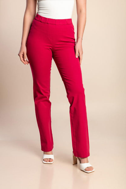 Pantaloni plus size din bumbac cu elastic