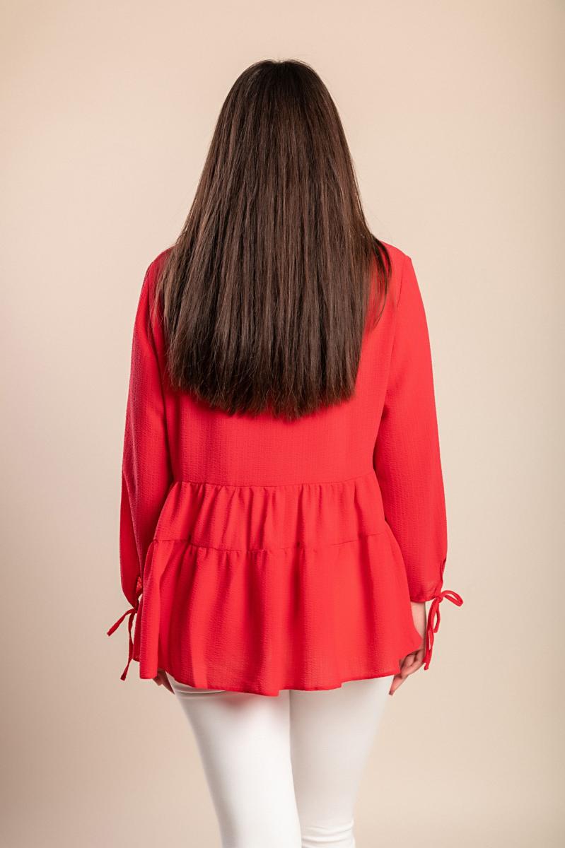 Plus size long-sleeved blouse