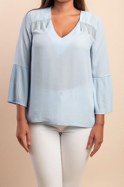 Sweatshirt with pleated detail