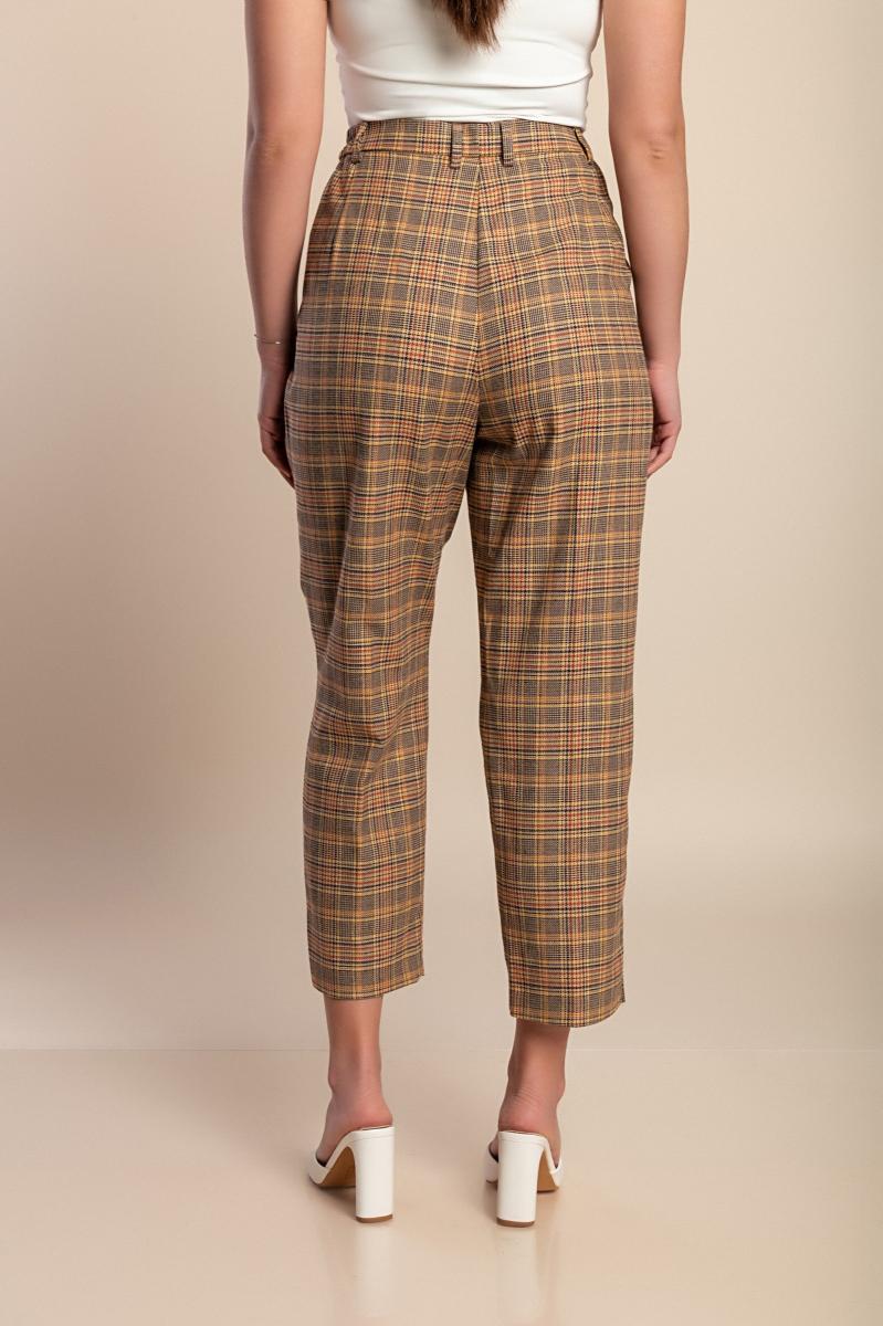Plus size checked trousers