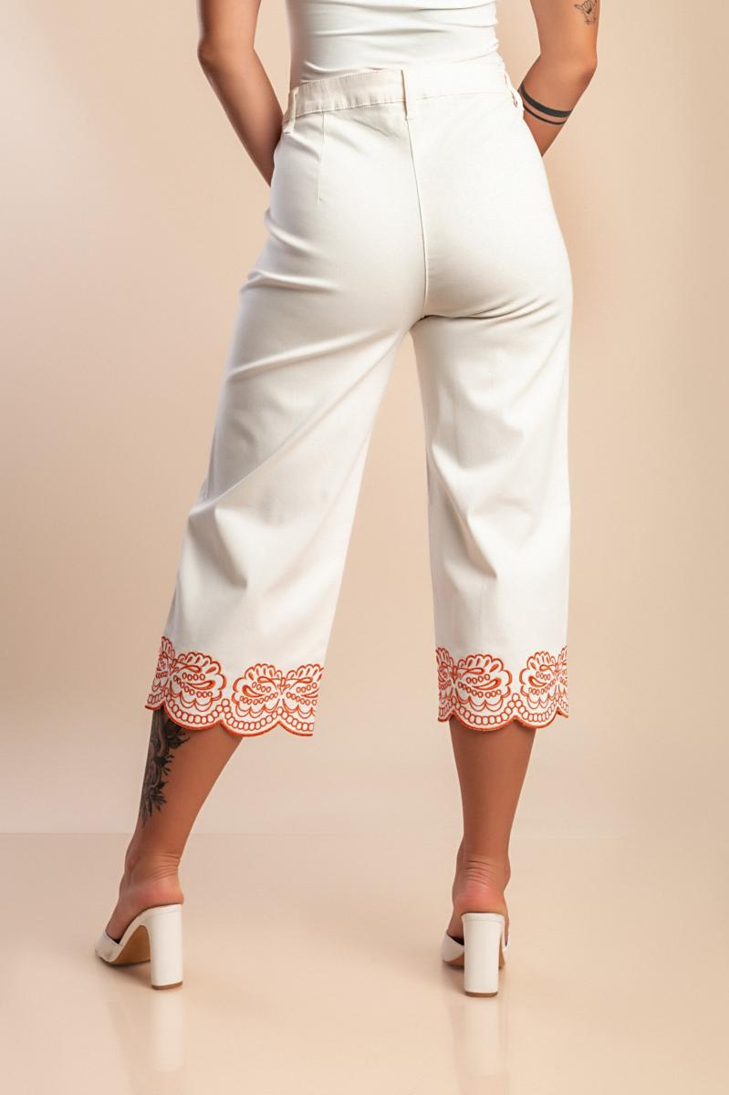 Cotton pants with embroidery