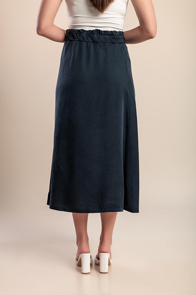 Plus size midi skirt with buttons