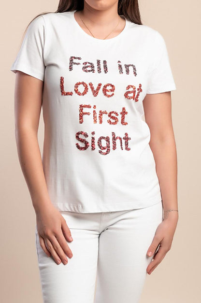 T-Shirt aus Baumwolle mit Schriftzug