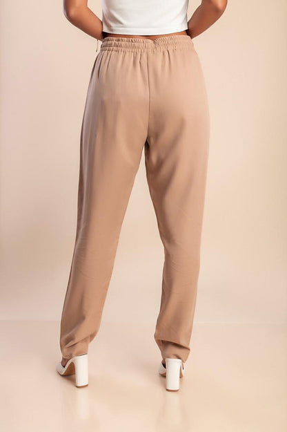 Plus size trousers with elastic waistband