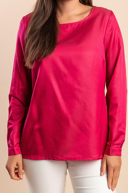 Plus size elegant cotton blouse in silk imitation