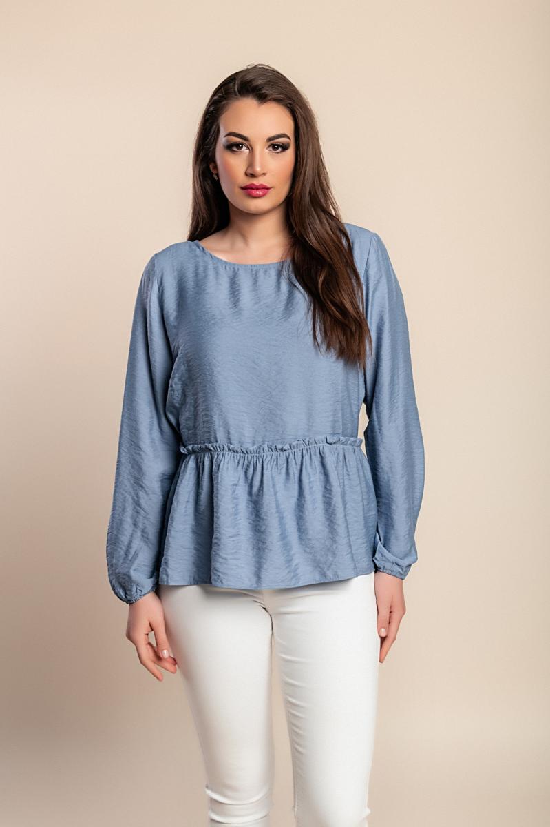 Plus size long-sleeved blouse