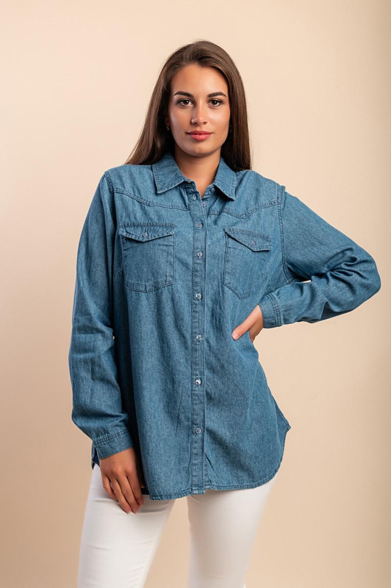 Plus size denim shirt