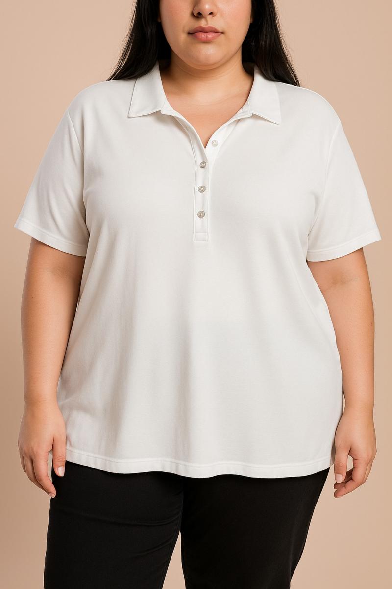 Plus-Size-Tunika mit Knöpfen