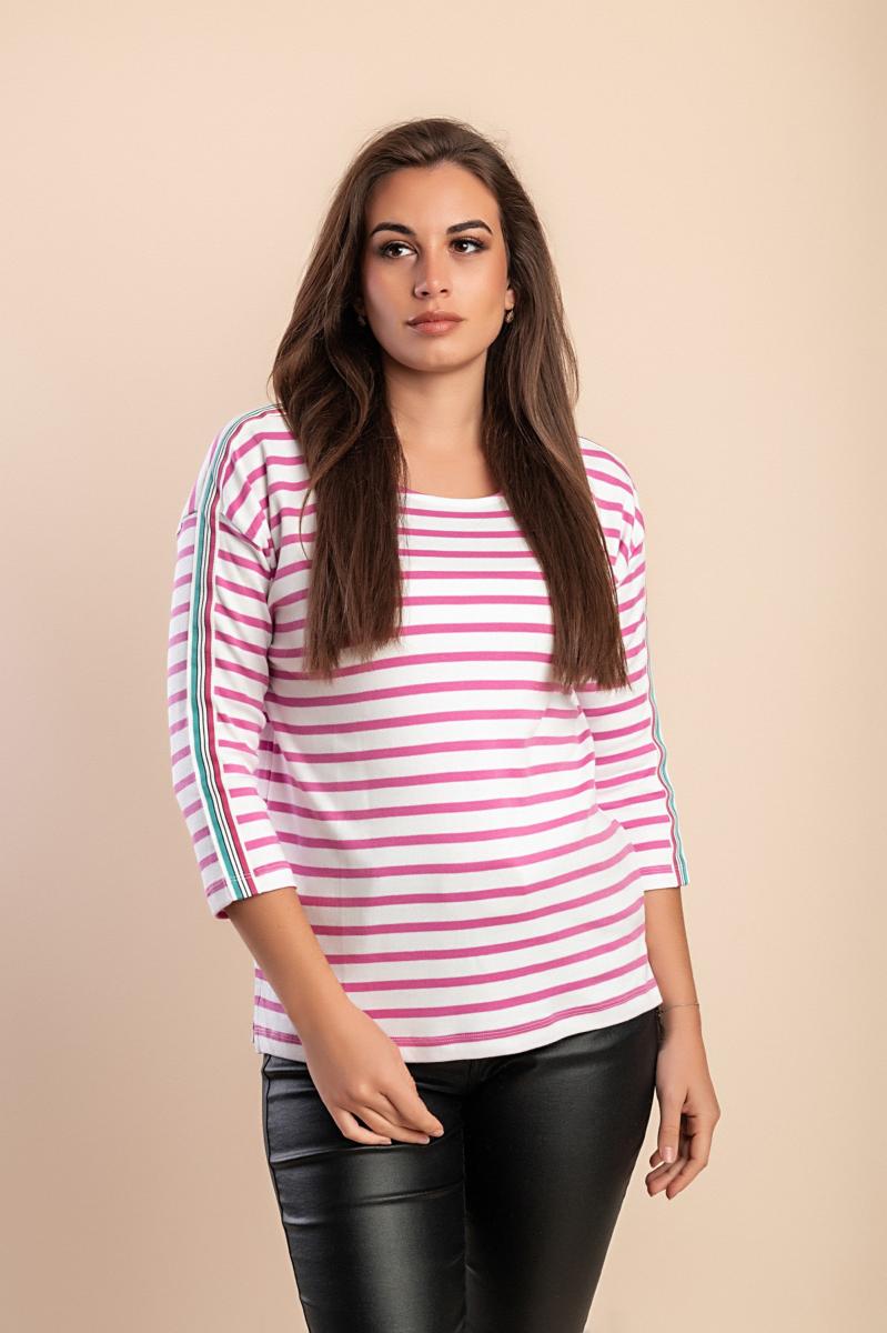 Plus size csíkos mintás felső
