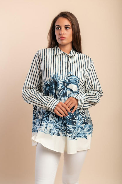 Camicia in cotone con stampa