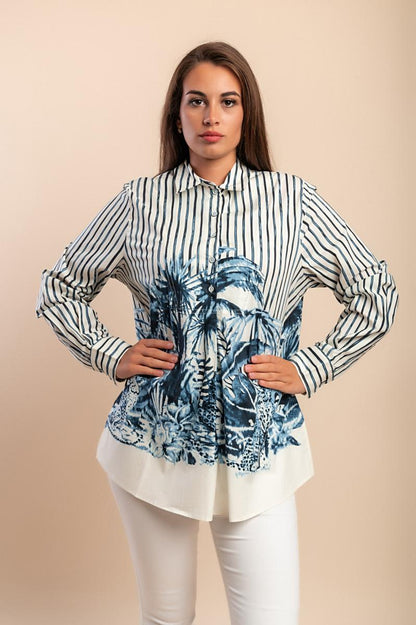 Camicia in cotone con stampa