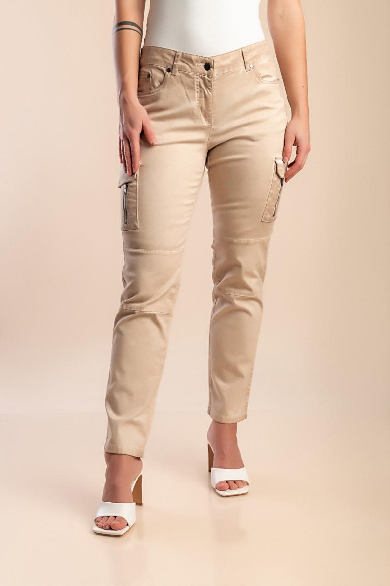 Pantaloni in cotone taglie forti con tasche