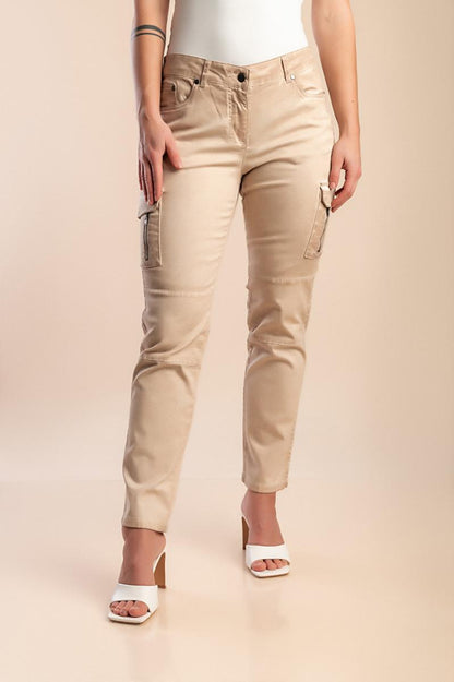 Pantaloni in cotone taglie forti con tasche