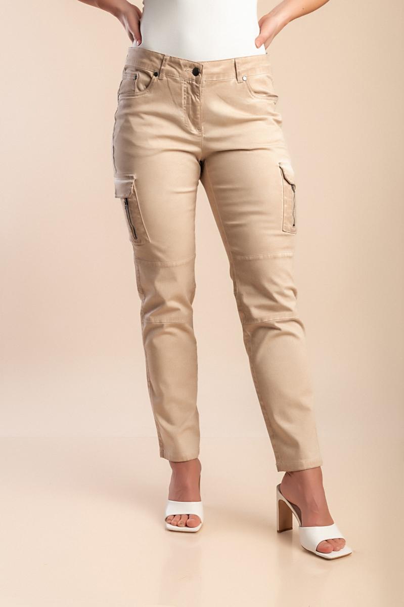 Pantaloni in cotone taglie forti con tasche