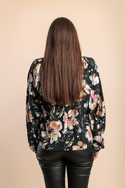 Plus size blouse with floral print