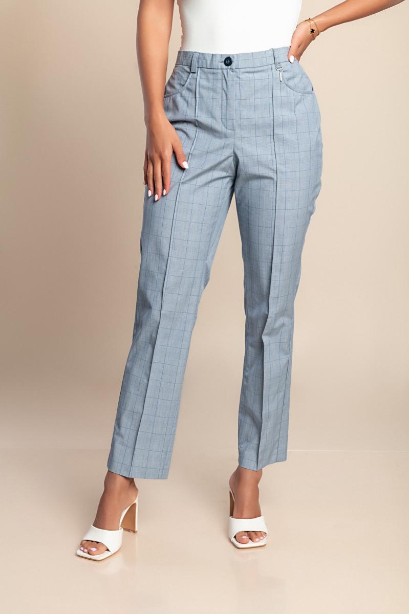 Plus size checked trousers