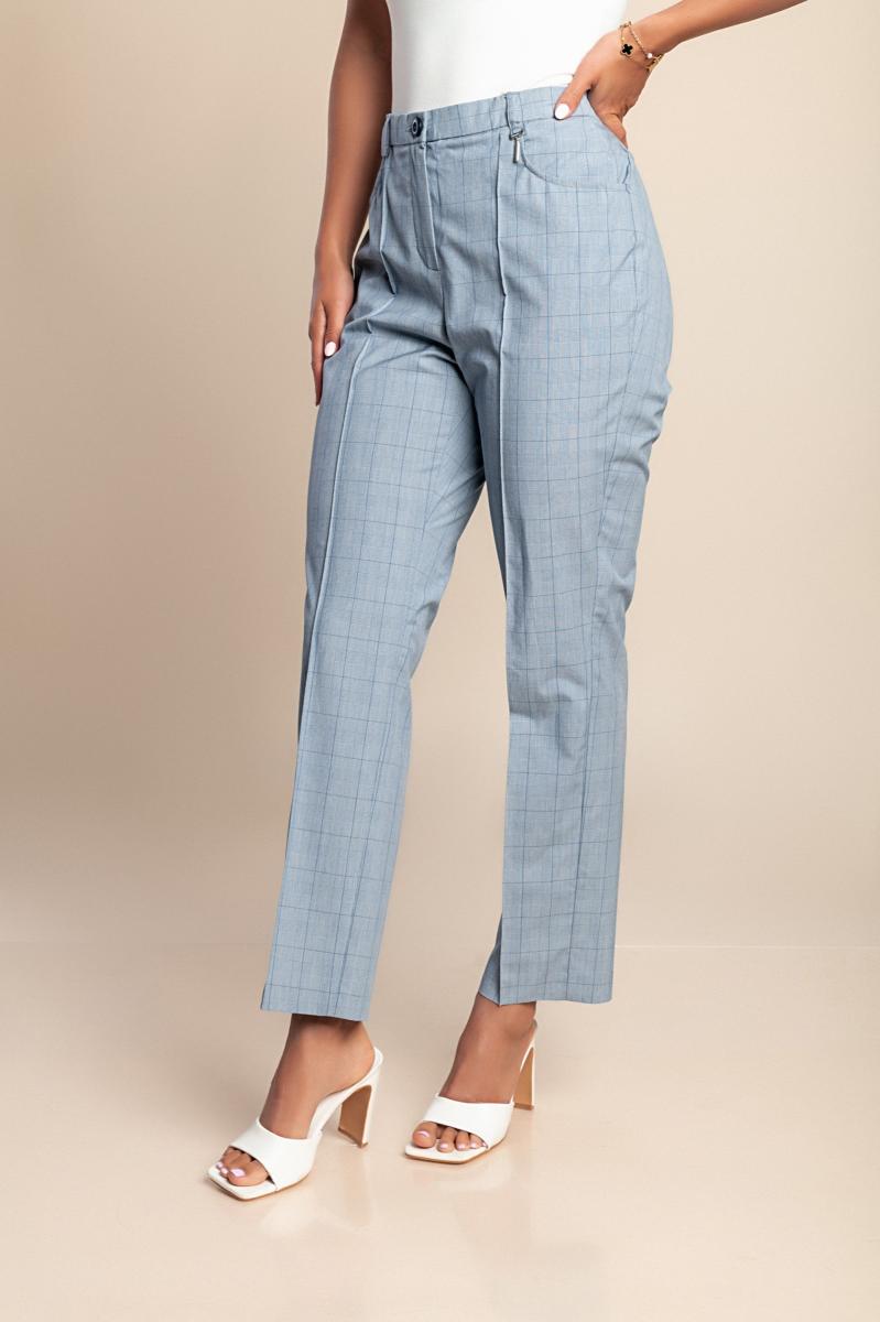 Plus size checked trousers
