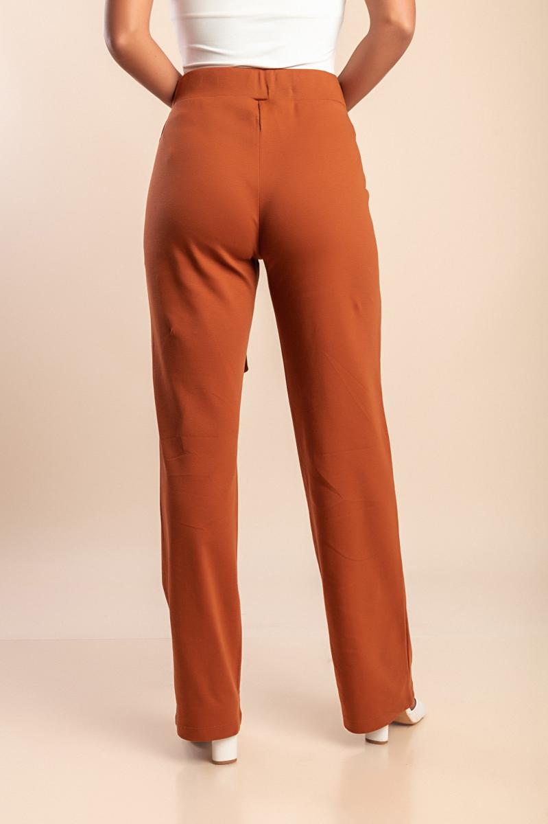 Elegante katoenen broek met sierknoop