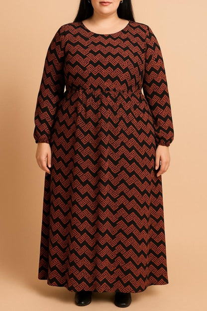 Plus size printed maxi dress