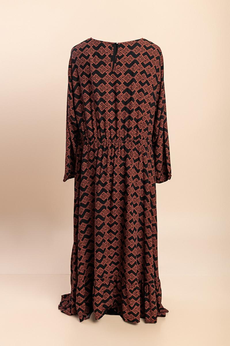 Plus size printed maxi dress
