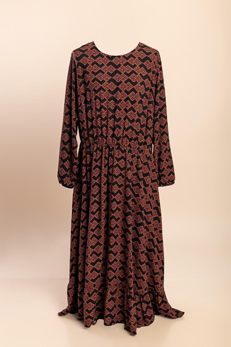 Plus size printed maxi dress