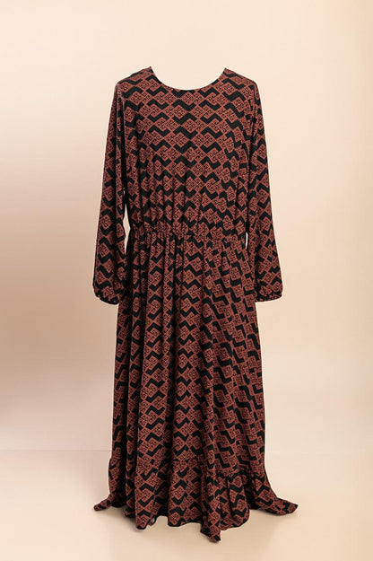 Plus size printed maxi dress