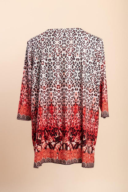 Bluză plus size cu imprimeu leopard