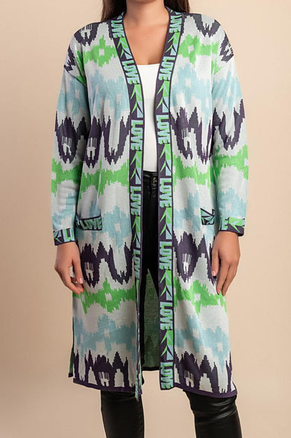 Cardigan lungo stampato
