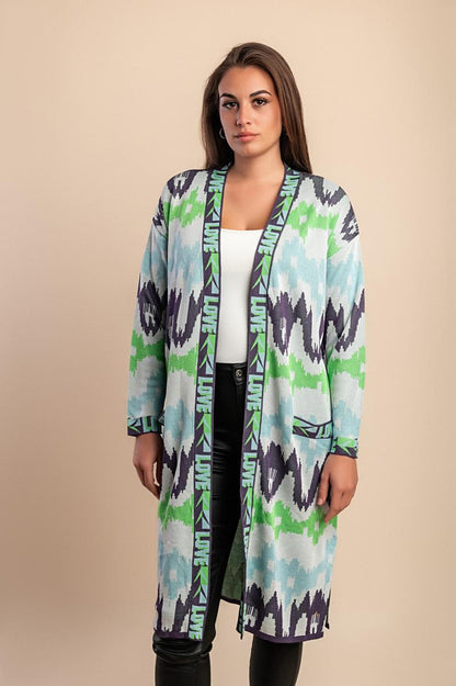 Cardigan lungo stampato