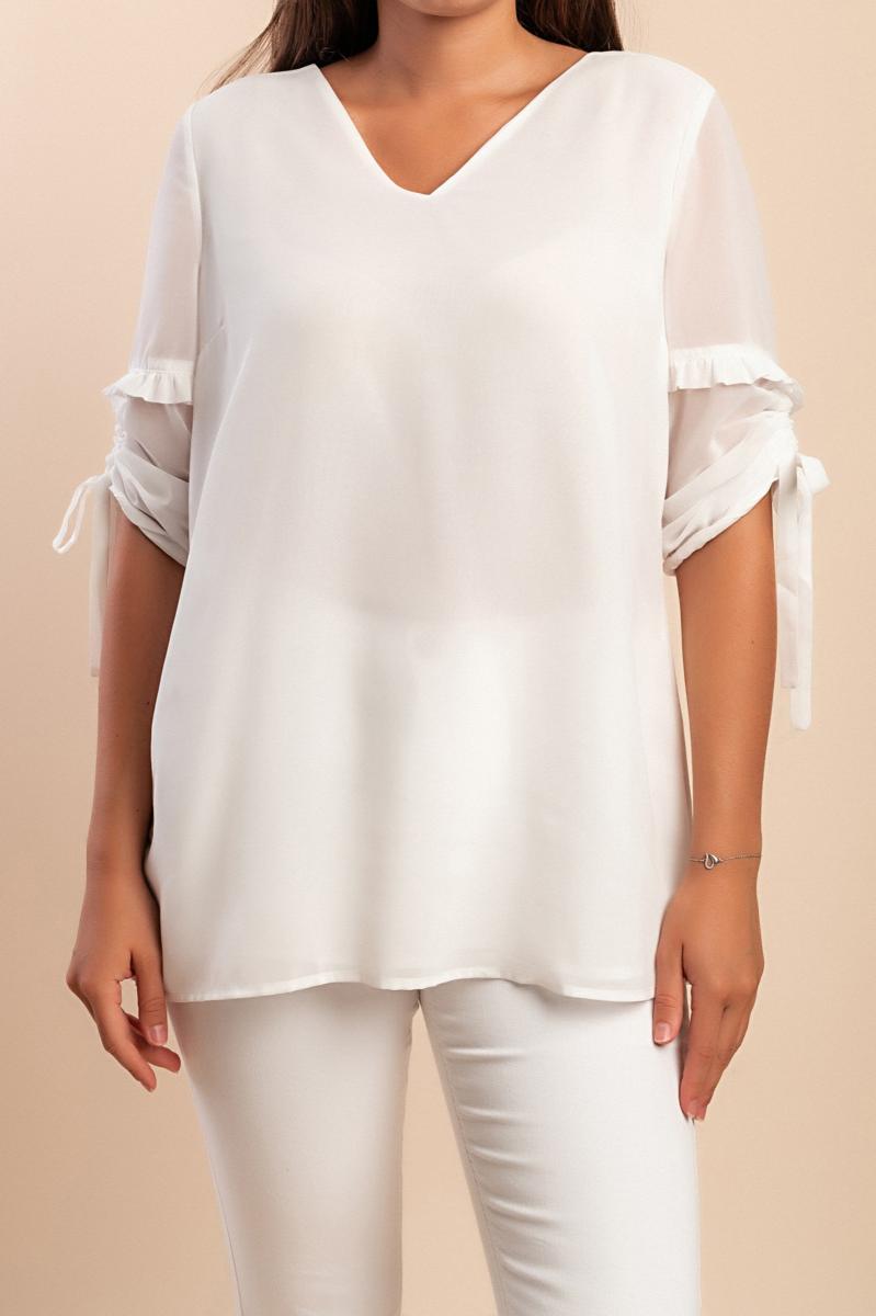 Plus-Size-Tunika mit 3/4-Ärmeln