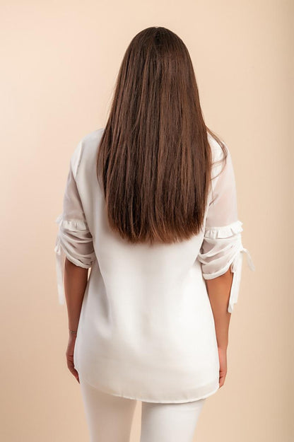 Plus-Size-Tunika mit 3/4-Ärmeln