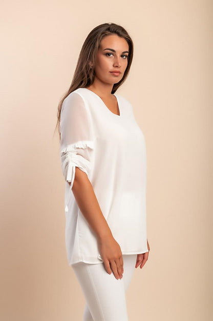 Plus-Size-Tunika mit 3/4-Ärmeln
