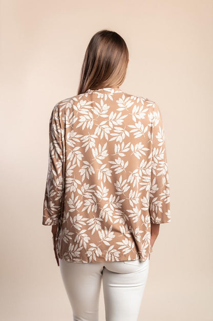Plus size printed cardigan