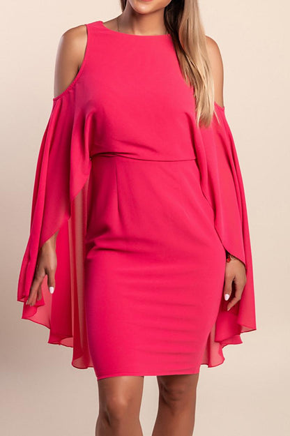 Midi dress with off-the-shoulder neckline