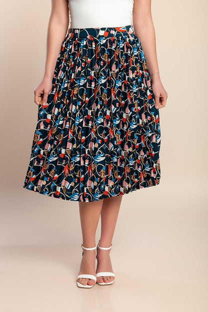 Midi skirt with print