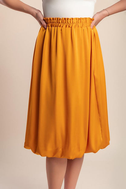 Midi skirt with elastic waistband