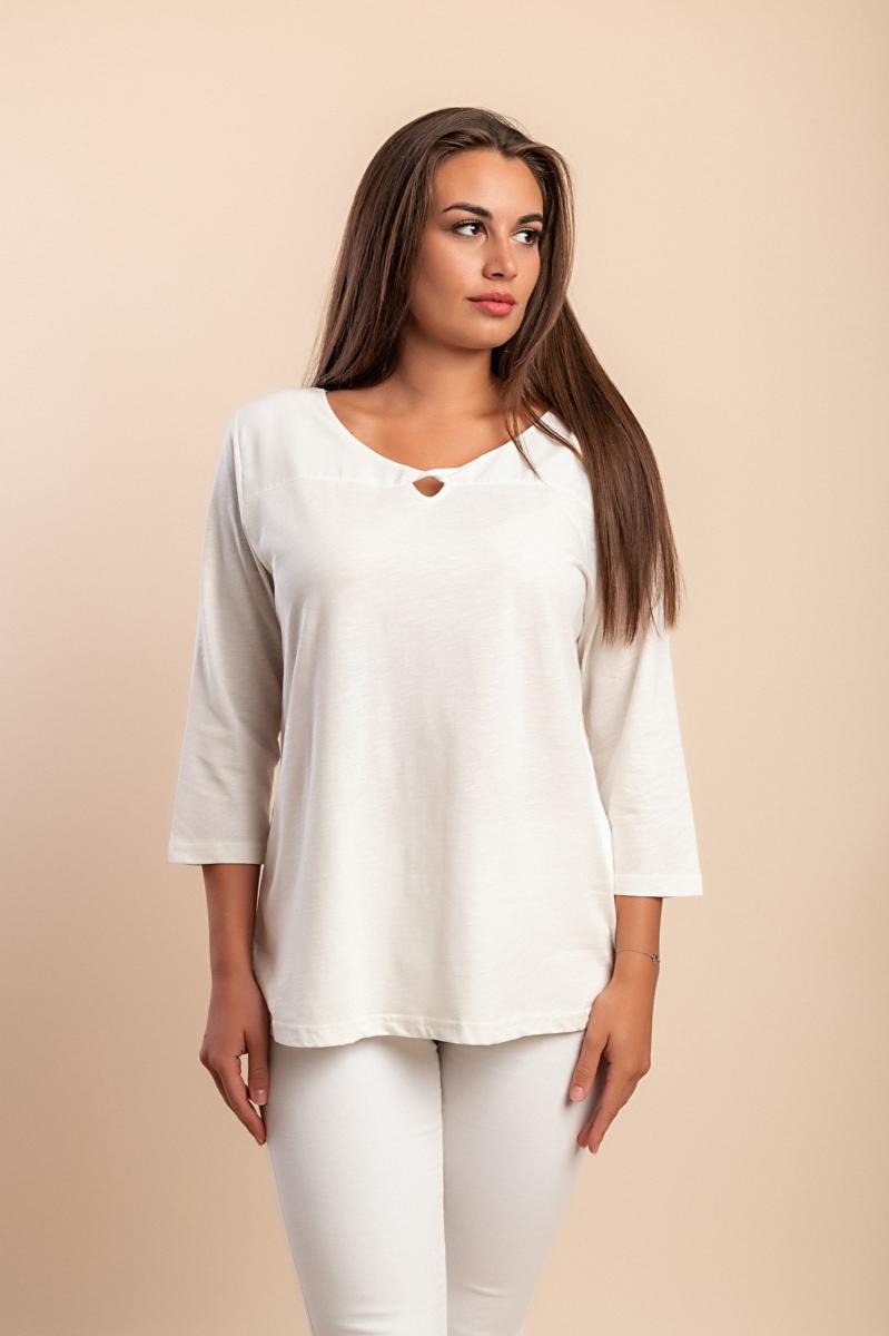 Plus size pamučni top s 3/4 rukavima