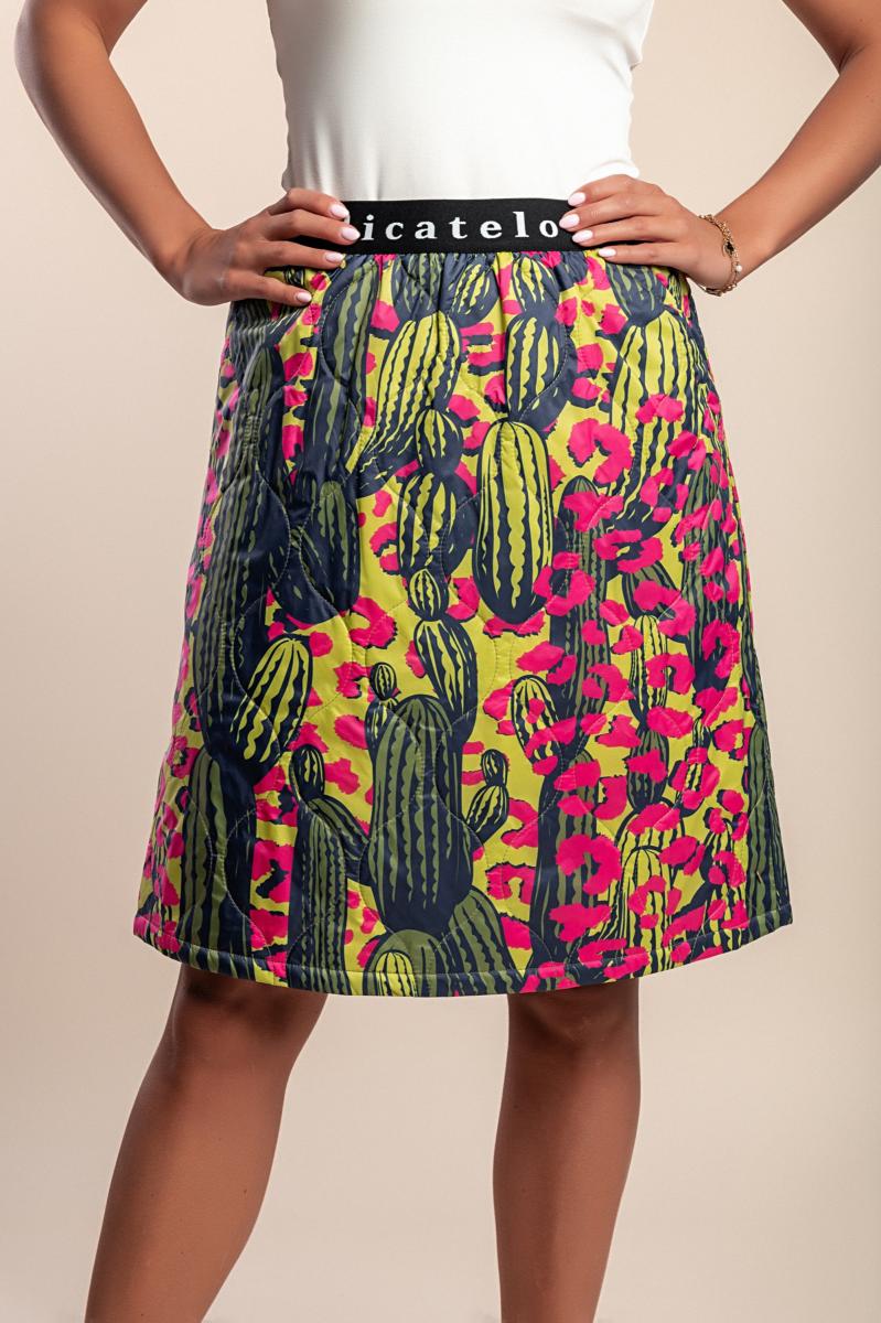 Saia midi estampada