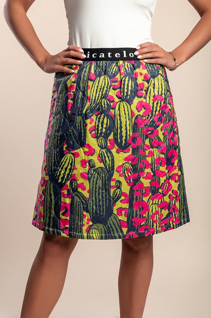Saia midi estampada