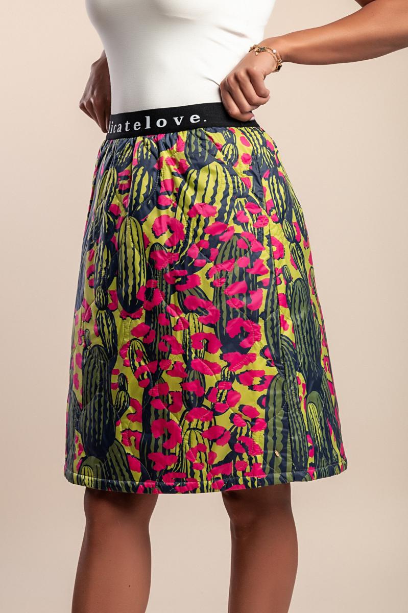 Saia midi estampada