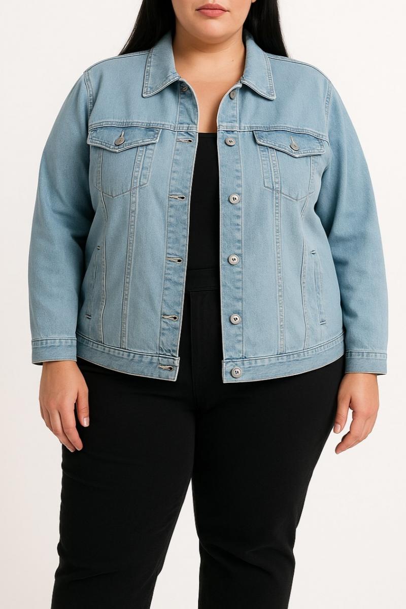 Plus size jeans jacket