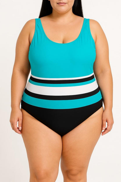 Plus size one-piece swimsuit