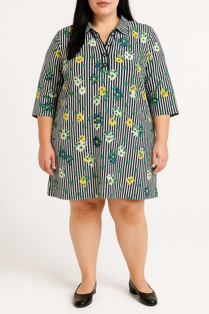 Bluzka w kwiatowy wzór plus size