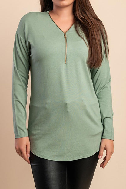 Top con cerniera decorativa