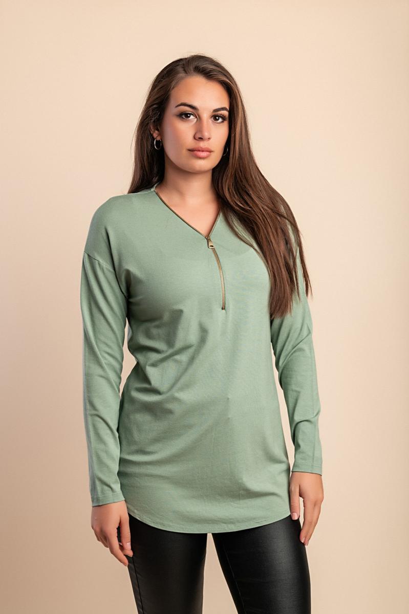 Top con cerniera decorativa