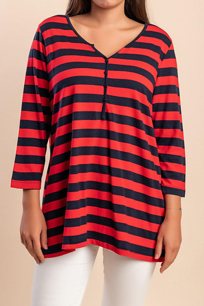 Plus size striped top