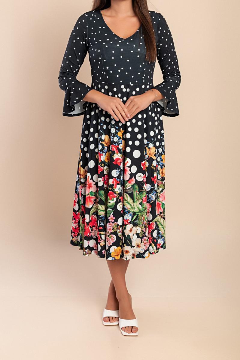 Vestido midi con estampado de talla grande
