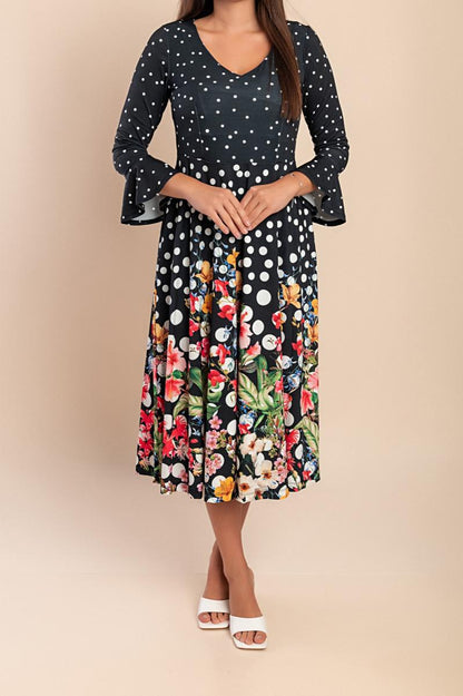 Vestido midi con estampado de talla grande
