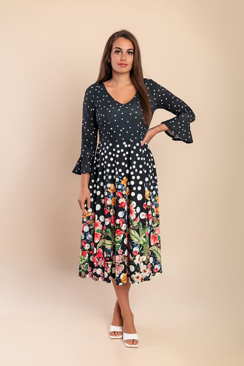 Vestido midi con estampado de talla grande