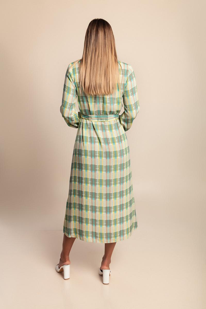 Midi dress with check print